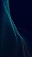 Elegant flowing green digital fractal light wave animation. Stylish minimalist abstract technology vertical background. video