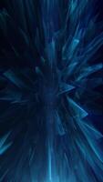Futuristic blue abstract background with crystal effect glowing low poly shapes. HD looping vertical animation. video