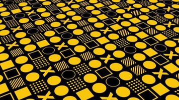 Dynamic black and yellow geometric pattern motion background animation. video