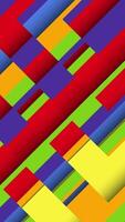 Vibrant colorful abstract geometric mosaic pattern background with gently moving shapes in rainbow colors. Full HD looping vertical animation. video