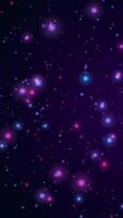 Particle background with shiny neon colored glow spheres and particles. This dynamic energetic background animation is full HD and looping and ideal for party or celebration projects. video