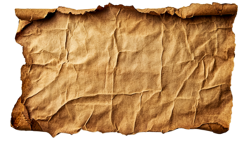 Ancient parchment scroll background texture, weathered paper, cut out transparent png