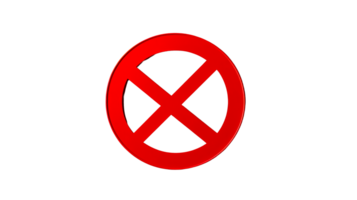 Red prohibition symbol of the X-Men, cut out transparent png