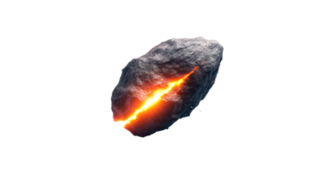 Volcanic Rock Fragment with Bright Crack, Cut Out Transparent png