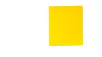 Rectangular yellow card on black background, cut out transparent png