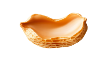 Empty peanut shell half, brown texture, and natural surface, cut out transparent png