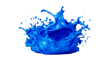 Vibrant blue splash demonstrating fluid dynamics and color intensity png