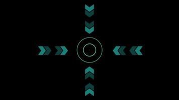 Arrow advance HUD control center, Graphic Dashboard icon animation Isolated on Black Background video