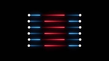 Glowing neon colorful line with dots animation Isolated on Black Background video