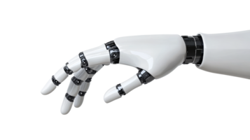Robot hand reaching, artificial intelligence, futuristic design, robotics, cut out transparent png