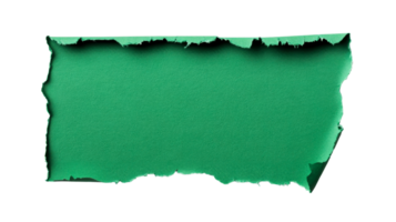 Green paper texture, torn edges background, craft design element, cut out transparent png