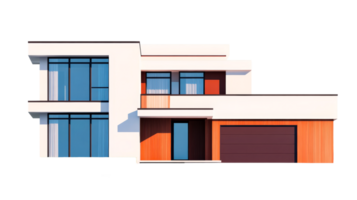 Minimalist house with sleek architectural design, cut out transparent png