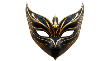 Black and Gold Masquerade Mask, cut out transparent png