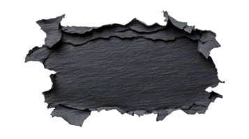 Torn slate stone, abstract texture, surface design element, cut out transparent png