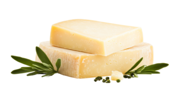 Cheese block with greens, healthy dairy product, cut out transparent png