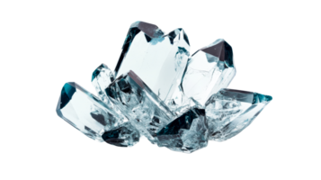Sparkling Clear Quartz Crystal Formation, Transparent Background, cut out transparent png