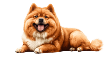 Chow Chow Dog Portrait Lying Down Smiling, Cut Out Transparent png
