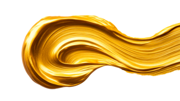Golden metallic smear paint, smooth texture art, rich color design, cut out transparent png
