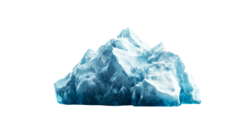Large ice formation with sharp peaks, glacier iceberg, cut out transparent png
