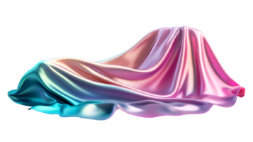 Iridescent fabric drape, smooth, glossy, colorful, vibrant, luxury, cut out transparent png