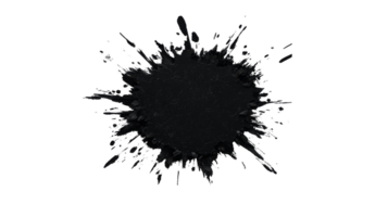 Paint Splatter Design Element on Black Background, cut out transparent png