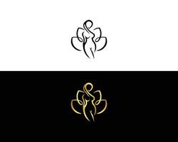 Elegant Silhouette of a Woman with Lotus Elements for Spa and Wellness Logo Design Template. vector
