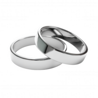 lustroso moderno Casamento argolas par, polido terminar, elegante projeto, símbolo do amor e compromisso, perfeito para especial ocasiões, Eterno joalheria peça png