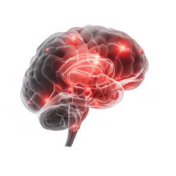 detalhado ilustração do humano cérebro exibindo neural conexões e dor pontos, enfatizando complexidade do cérebro funções e saúde. isto evoca curiosidade e sentido do maravilha sobre png