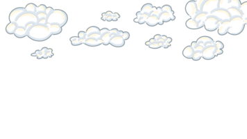 White fluffy summer clouds without background png