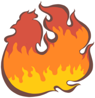 Illustration Chicken shape combined with flame shape isolated on a transparent background png