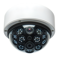 High tech dome security camera with multiple lenses and IR LEDs png
