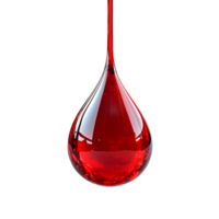 A single red drop falls against a black background showcasing its liquid texture and vibrant color png