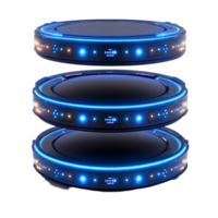 Futuristic glowing platforms stacked technology design concept png