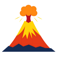 volcano erupting with colorful lava against a bright sky png