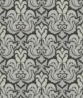 Elegant seamless damask design in black and pale gray featuring intricate floral and ornamental elements. vector