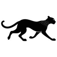 A running silhouette cheetah of different on a White background. vector