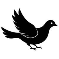 A running silhouette dove of different on a White background. vector