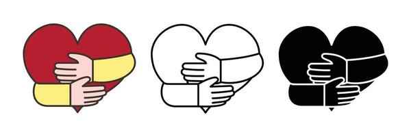 Hands Embracing a Heart Symbol of Love and Support vector