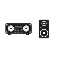 Audio Receiver and Speaker Icon Set vector