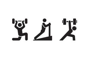 Four icons depicting people doing different exercises vector