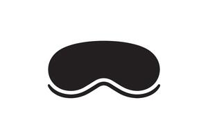 A black and white snowboarder's goggles icon vector