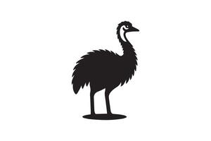 An ostrich silhouette on a white background vector