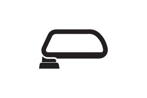 A black and white image of a car mirror vector