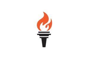 A torch with a flame on it is shown in this logo vector