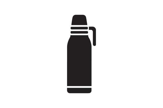 A black and white image of a bottle with a handle vector
