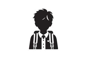 A silhouette of a man with a backpack vector