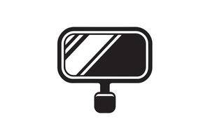 A black and white image of a mirror vector