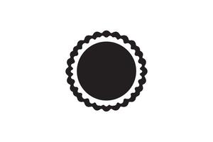 A black and white oval icon on a white background vector
