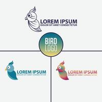 Abstract Bird Logo Set in Colorful and Modern Flat Design vector