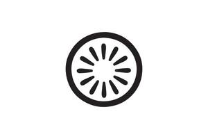 A black and white image of a circular shape vector